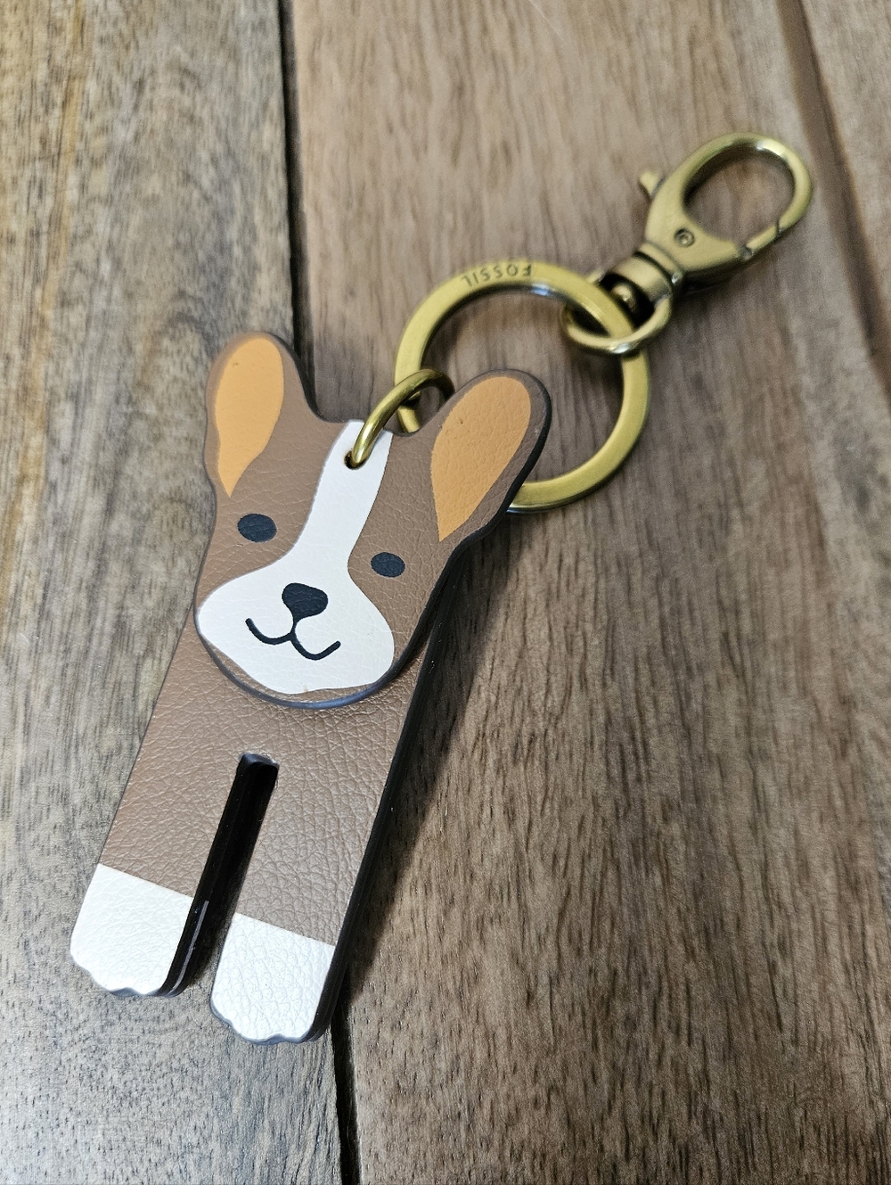 Fossil Dog Purse Charm Leather